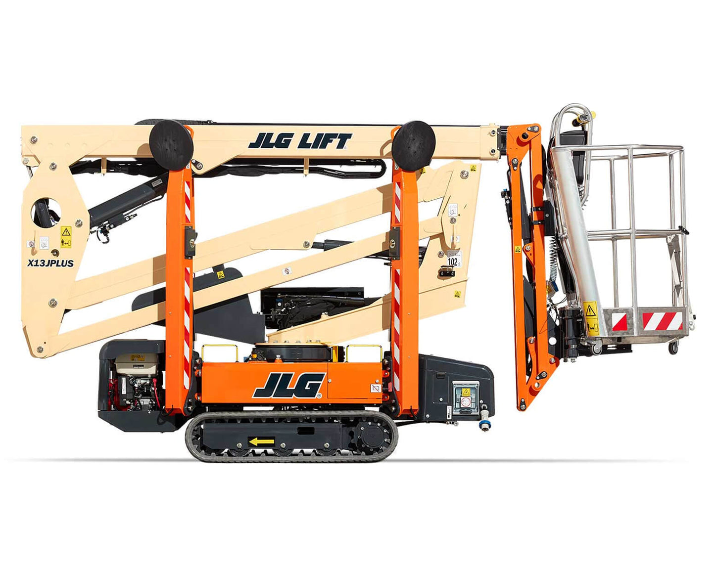 JLG X13SJP Bomlift vikbom stödben larvband