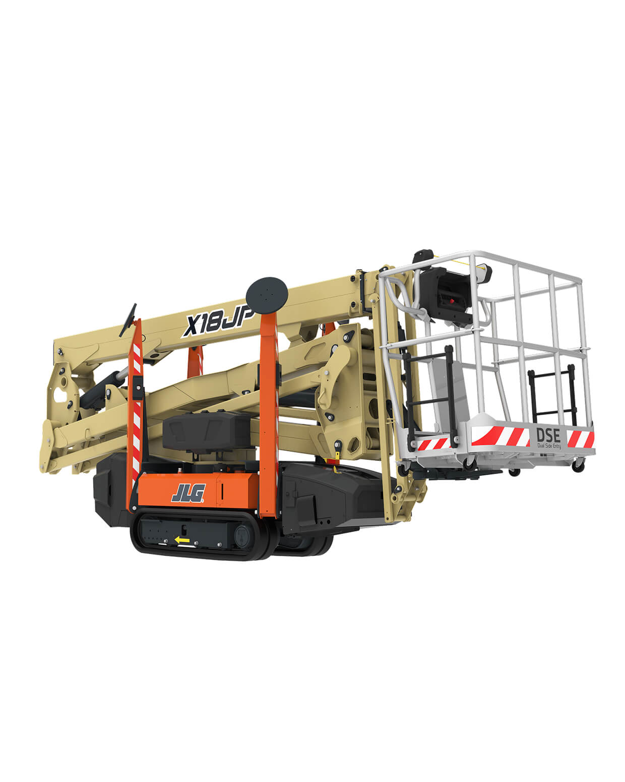 JLG X18JP Bomlift vikbom stödben larvband