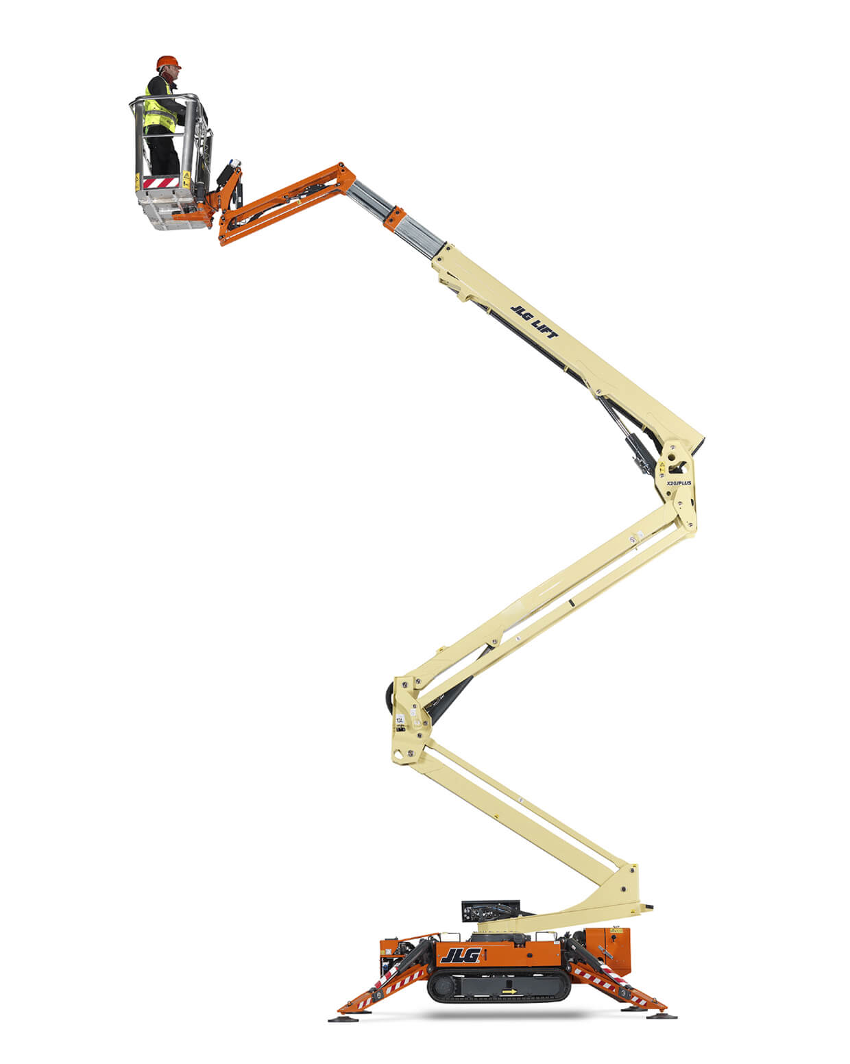 JLG X20J Plus Bomlift vikbom stödben larvband